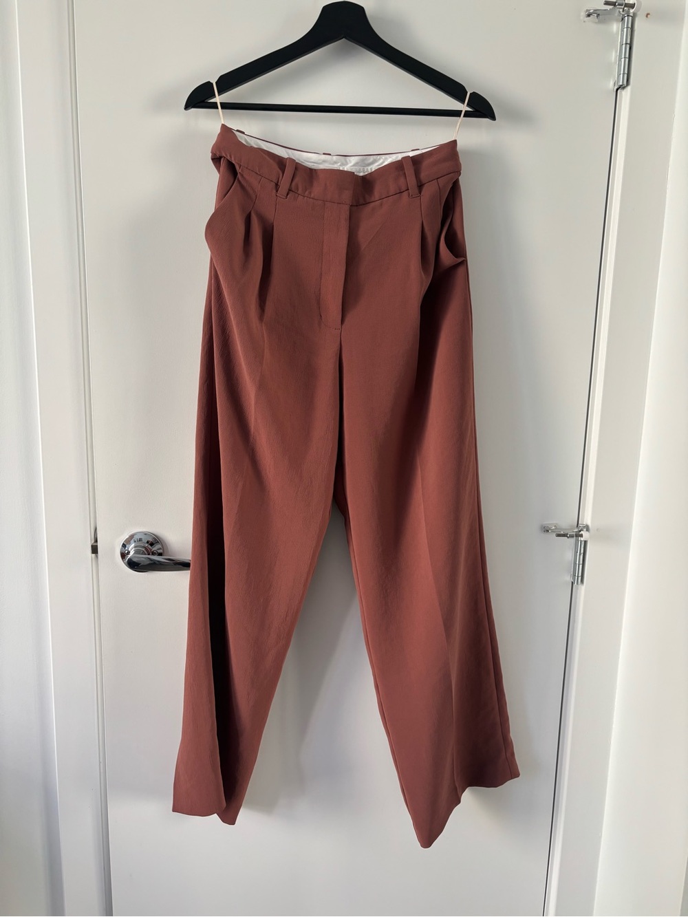 Aritzia - The Effortless Pant Wide Leg Pants in Terracotta 6